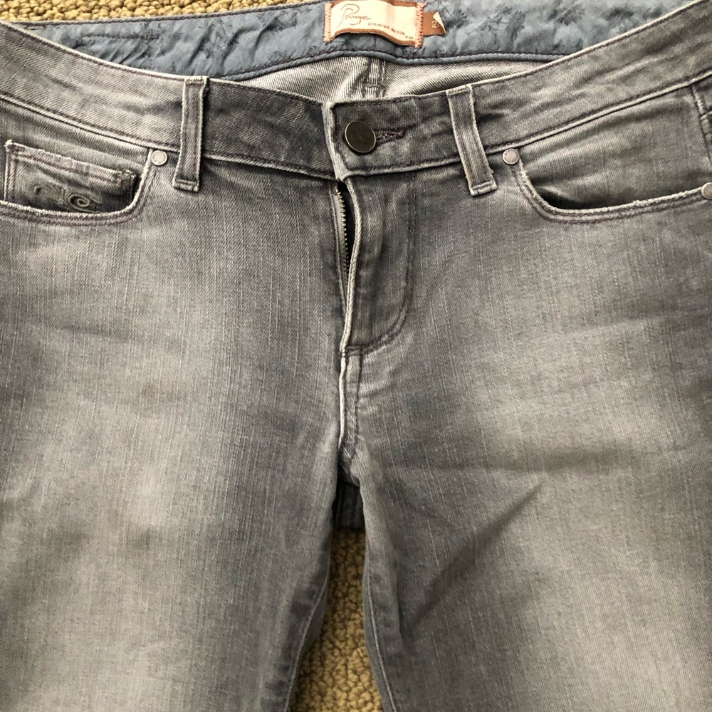PAIGE Gray Slight flare Jeans size 28 mid rise waist